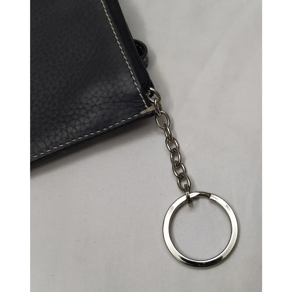 Dooney & Bourke Black Pebbled Zipper Closure Coin Wallet - Picture 10 of 11